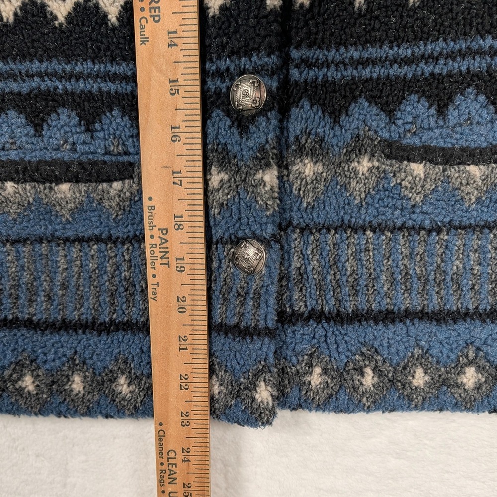 Vintage‎ Orvis Jacket Womens Medium Blue Fleece Southwestern Aztec Button USA - Picture 5 of 9